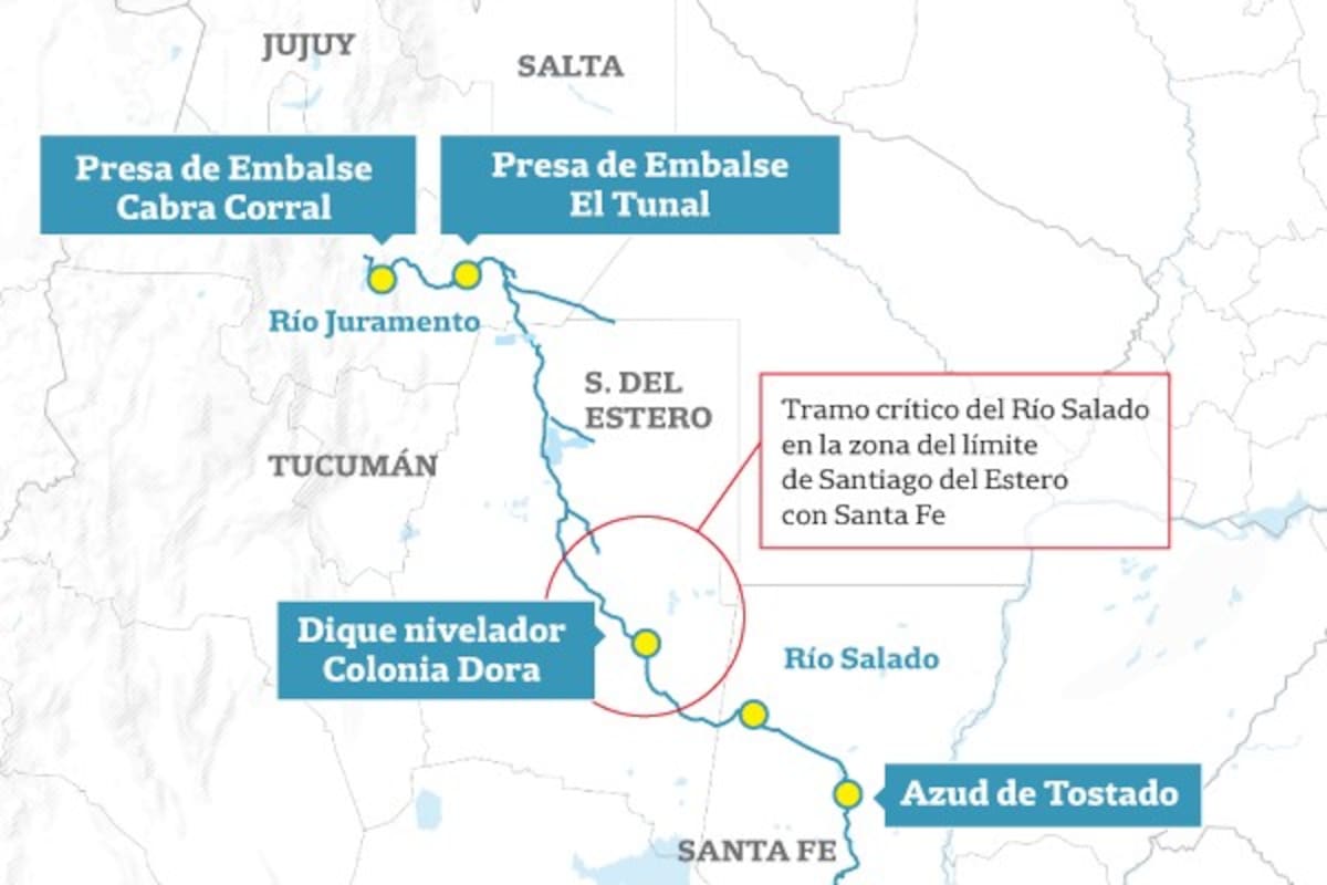 El trayecto del río Salado desde Salta