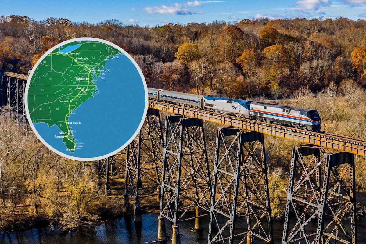 El tren atraviesa gran parte de la costa este de Estados Unidos