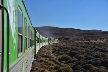 El Tren Patagónico atraviesa la estepa rionegrina