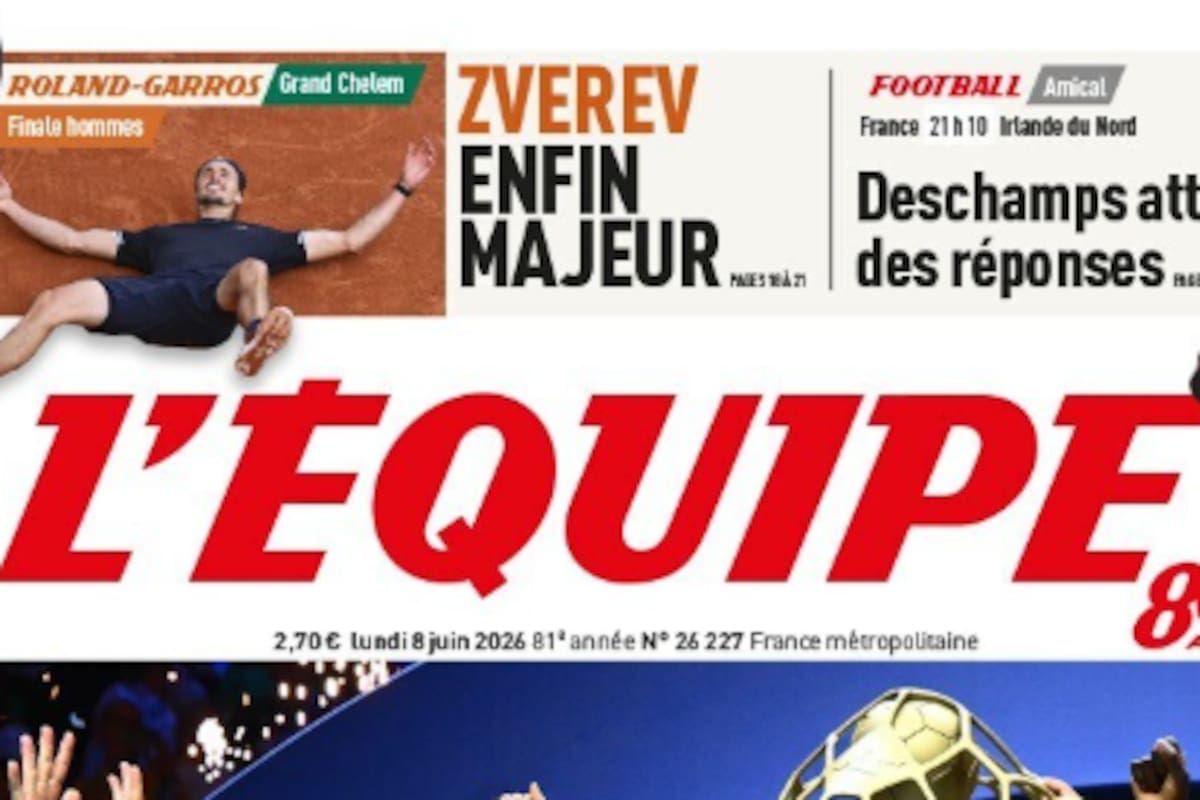 El triunfo de Zverev en Roland Garros, solo en el ángulo superior de la tapa de L'Equipe