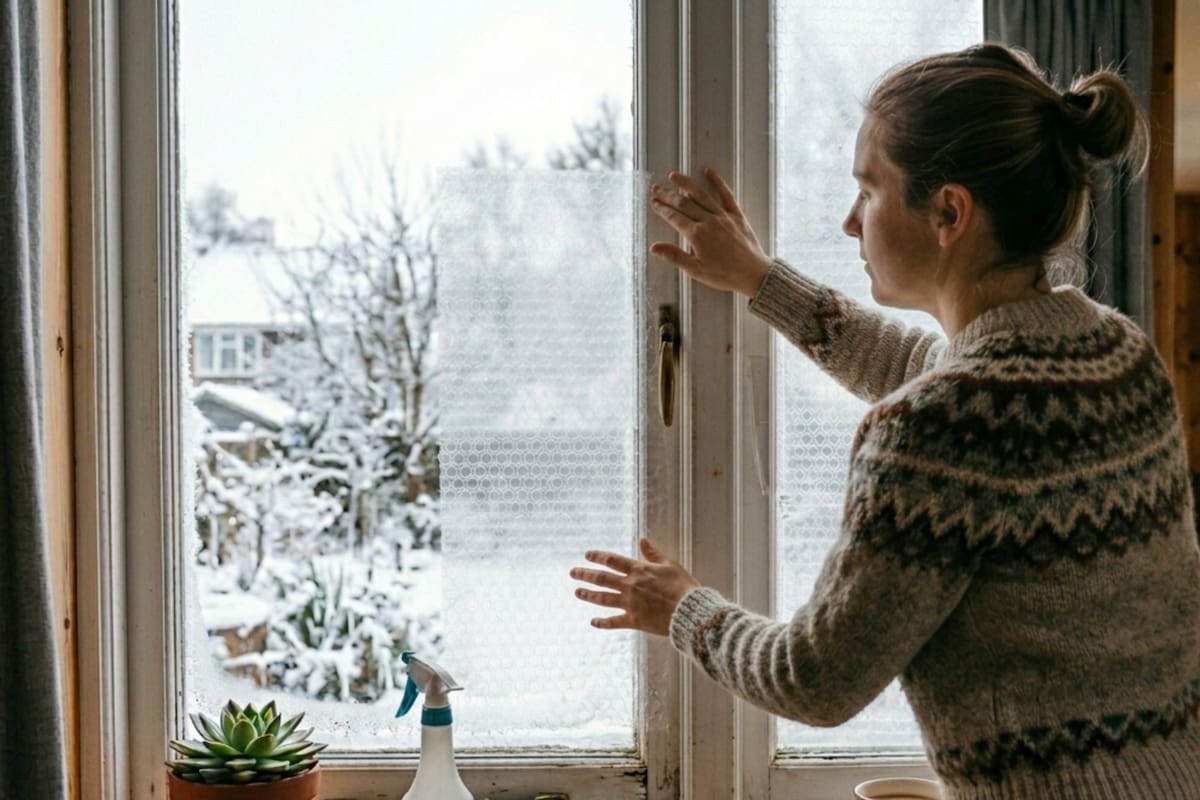 El truco con papel de plástico para evitar que el frío invernal traspase la ventana