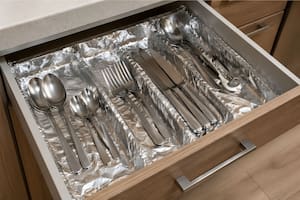 El truco simple con papel de aluminio que mejora la limpieza de la cocina (Foto: Imagen ilustrativa con IA)