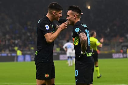 El Tucu Correa y el Toro Martínez, dupla de ataque en el Inter y en La Scaloneta