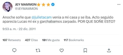 El tuit al que Jey Mammon se refirió en su último video