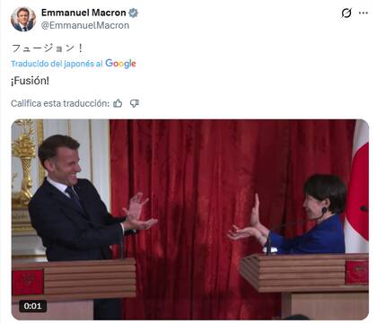 El tuit alusivo que compartió el presidente galo