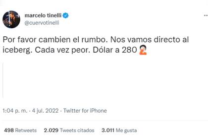 El tuit de Tinelli