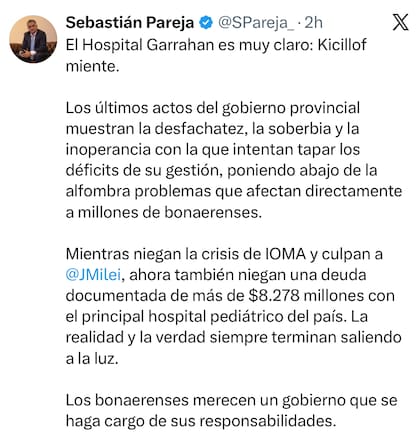 El tuit de Pareja