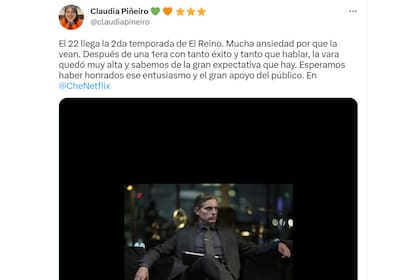 El tuit de Claudia Piñeiro con imágenes inéditas de El Reino