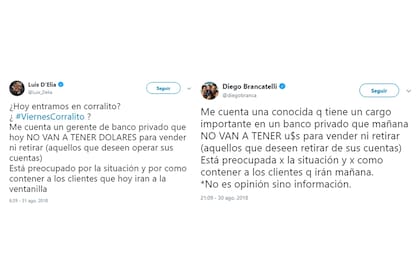 El tuit de Diego Brancatelli y Luis D Elía