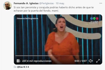 El tuit de Fernando Iglesias sobre la salida de Andrea Rincón de MasterChef Celebrity