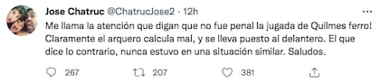 El tuit de José Chatruc que desató la polémica