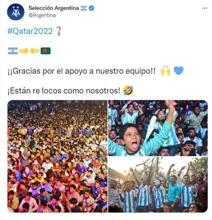 El tuit de la Selección argentina para los hinchas de Bangladesh