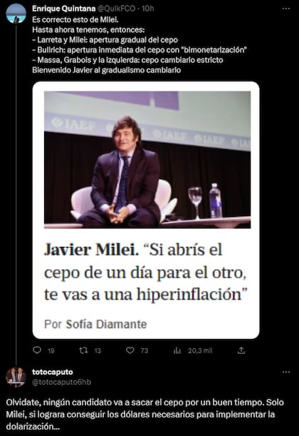 El tuit de Luis Caputo