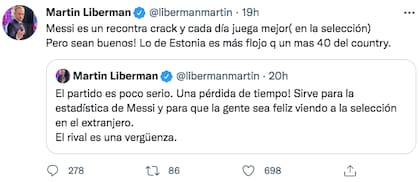 El tuit de Martín Liberman