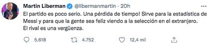 El tuit de Martín Liberman