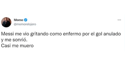 El tuit de Momo sobre su anécdota con Lionel Messi