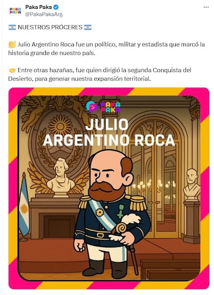 Julio Argentino Roca, uno de los próceres destratados por la gestión anterior, vuelve resignificado en el nuevo Paka Paka