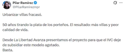 El tuit de Pilar Ramírez contra la urbanización de las villas
