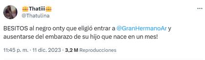 El tuit de Thania que apuntó hacia Hernán