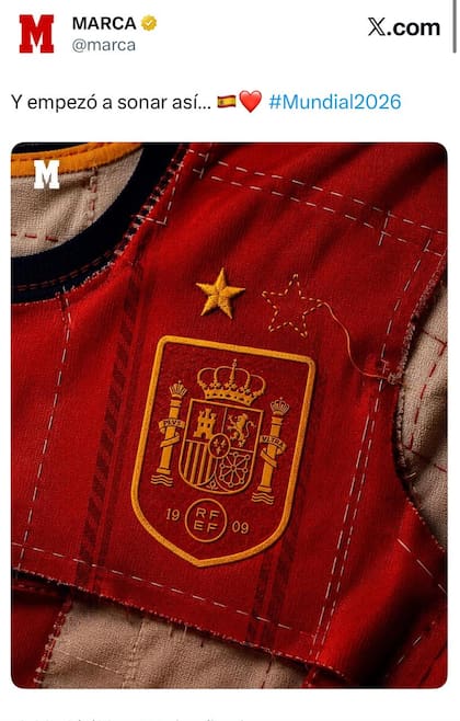 El tuit del diario español Marca anticipando el bordado de una nueva estrella en la casaca nacional