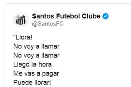 El tuit del Santos que celebra la victoria de River