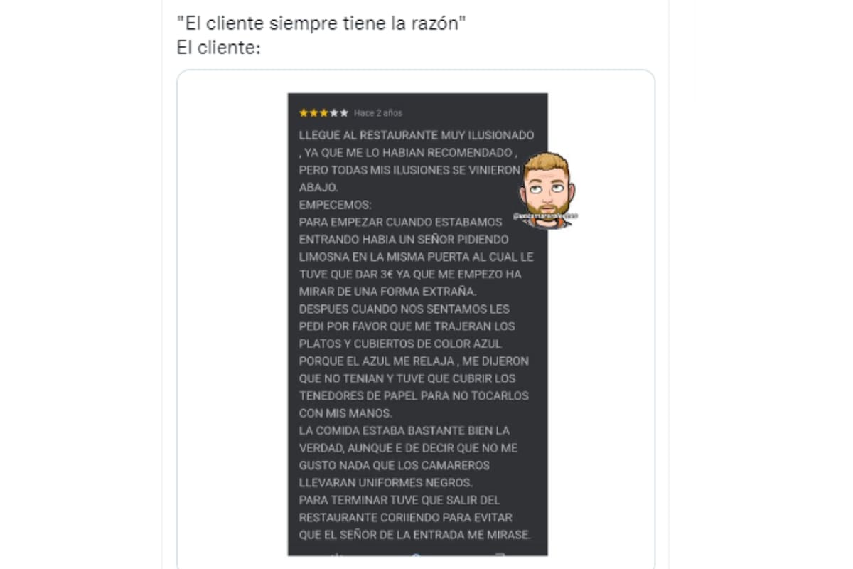 El tuit publicado por @camareroleones e viralizó en las redes sociales