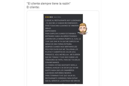 El tuit publicado por @camareroleones e viralizó en las redes sociales