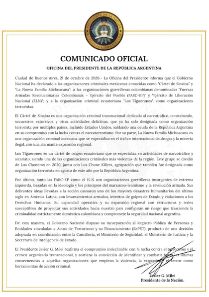 El tuit que compartió la Oficina del Presidente