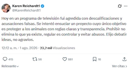 El tuit que la legisladora posteó a las pocas horas de la fuerte discusión