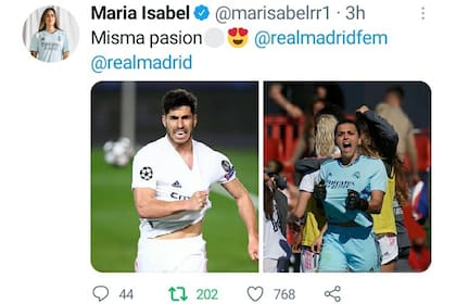 El tuit que Misa Rodríguez escribió durante el partido entre Real Madrid y Liverpool y tuvo que borrar luego de una serie de ataques machistas; el deporte mundial tuvo una respuesta inmediata