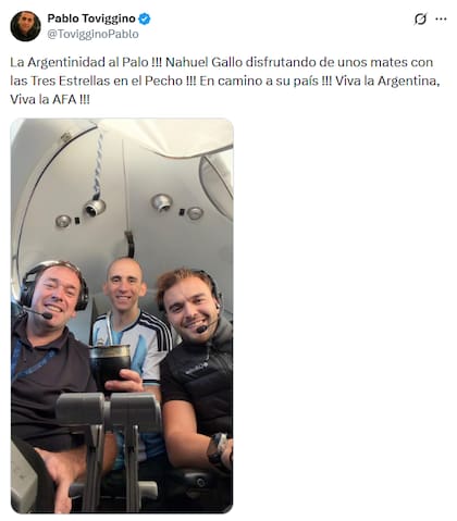 El tuit que publicó Toviggino
