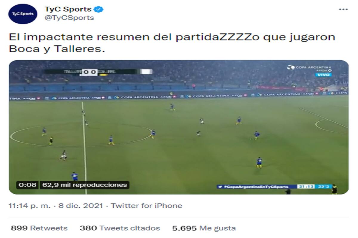 El tuit que publicó TyC Sports