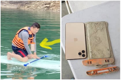 El turista chino Chen Yj recuperó el iPhone 11 Pro Max un año después de que quedara sumergido en el lago de Sol y Luna, en Taiwán.
