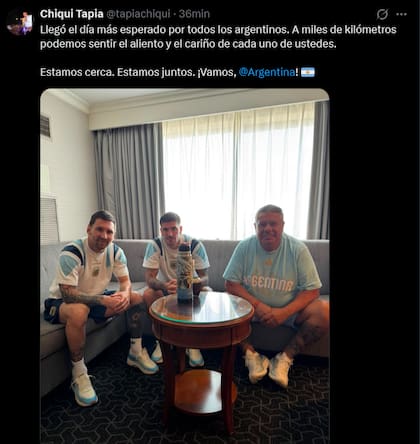El tweet de Claudio Chiqui Tapia de cábala en la previa de la final