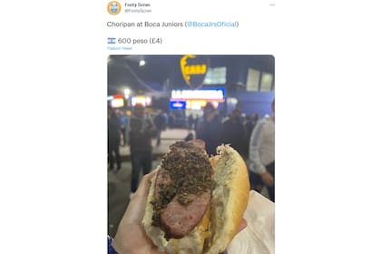 El tweet sobre el choripan de la Bombonera que se volvió viral