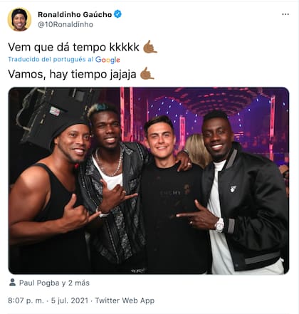 El twit de Ronaldinho con su broma sobre un posible cuarteto futbolístico