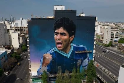 El último gran mural realizado en homenaje a Diego Maradona en la Argentina
