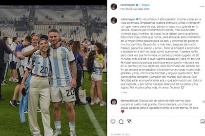 El último posteo de Camila Mayan y Alexis Mac Allister