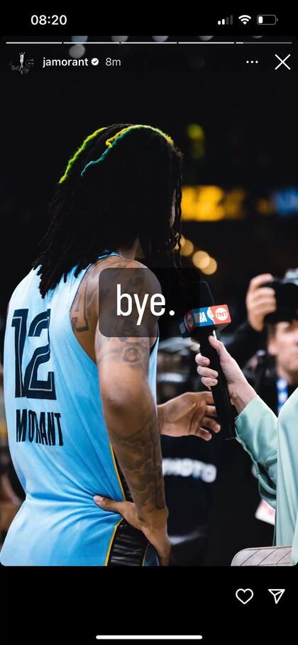El último posteo de Ja Morant en Instagram que encendió las alarmas
