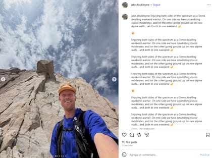El último posteo de Jake Whisenant (Foto: Instagram @jake.doubleyew)