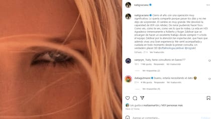 El último posteo de Natalia Graciano en sus redes