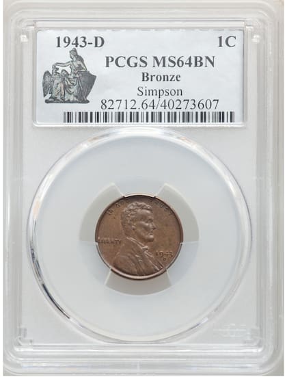 El único ejemplar conocido acuñado en Denver está calificado por PCGS como MS64BN