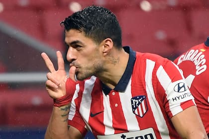 Luis Suárez, 14 goles en 16 partidos en el Atlético de Madrid