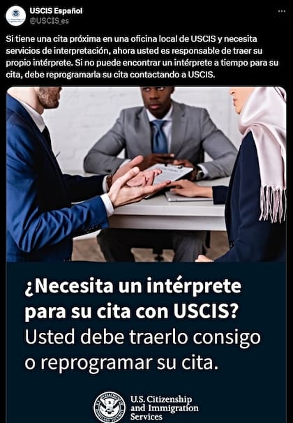 El Uscis informó la medida en sus redes sociales