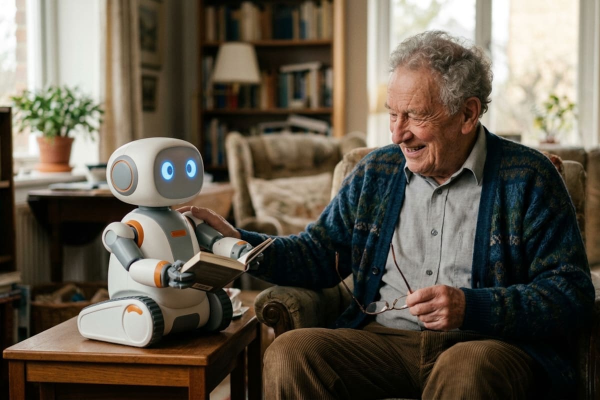 El uso de robots se está popularizando en los hogares de adultos mayores (Imagen generada con inteligencia artificial)