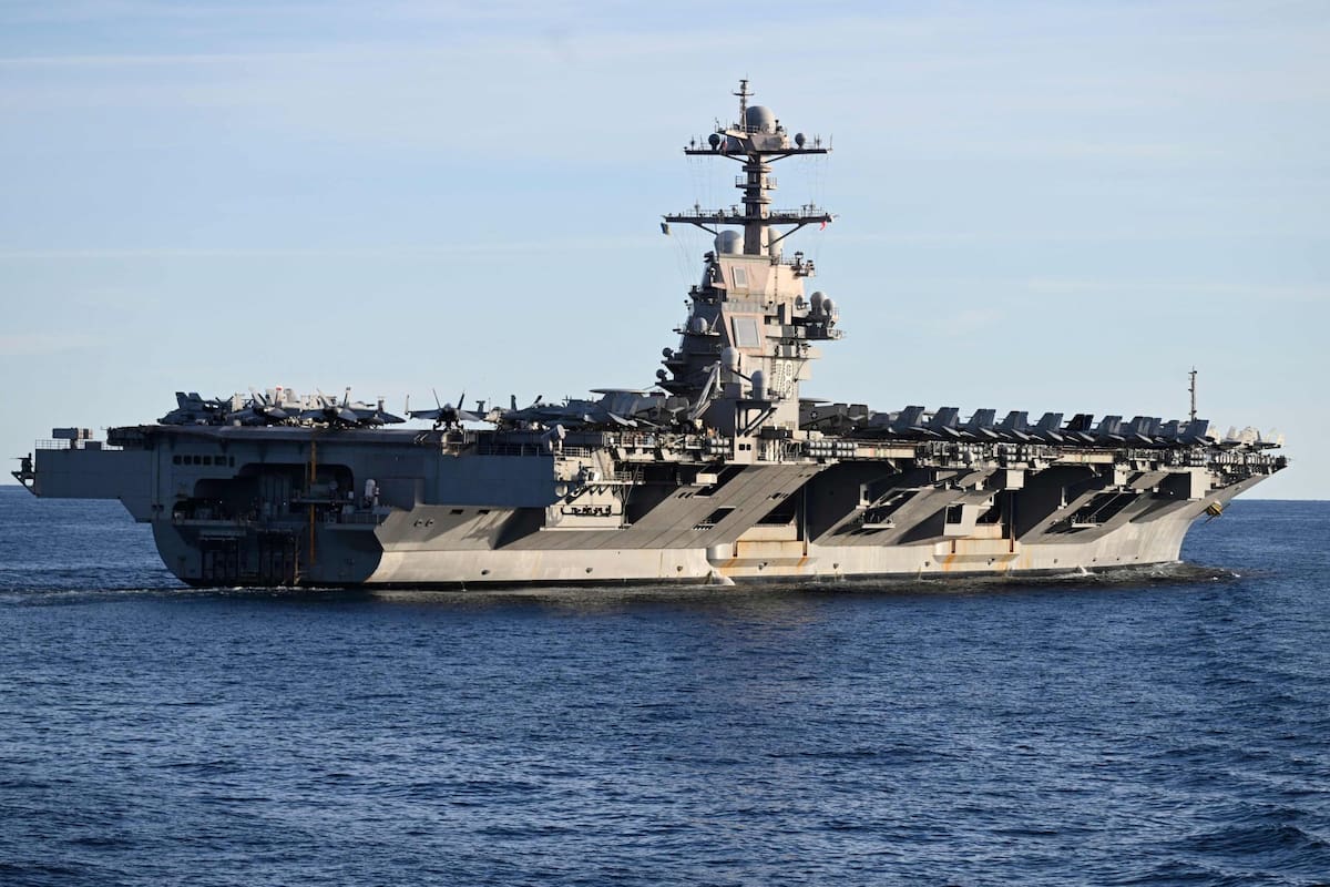 El USS Gerald R. Ford, el portaaviones más grande del mundo, en el Mar del Norte durante el ejercicio Neptune Strike 2025 de la OTAN, en septiembre pasado