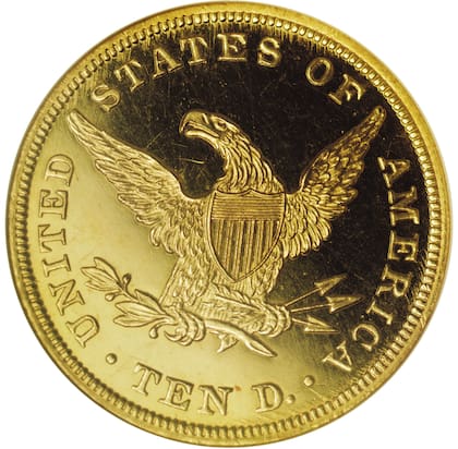 El valor nominal de esta moneda de oro es de US$10