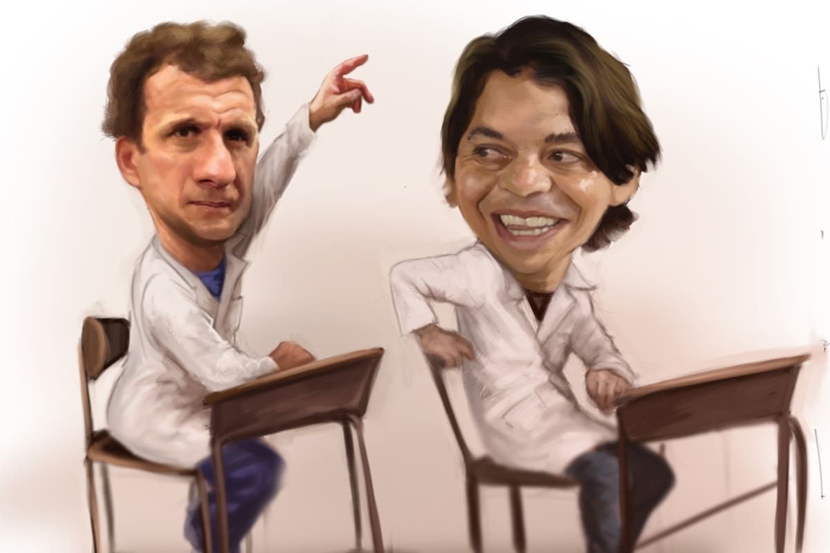 El Vasco y el M;uñeco, compañeros de escuela