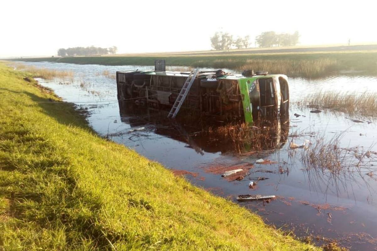 El vehículo perdió el control y cayó en el cantero que divide la autovía