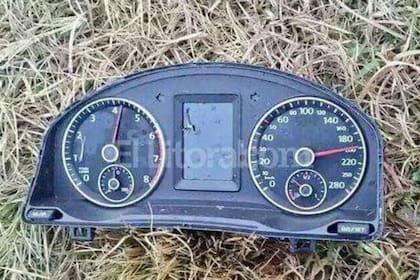 El velocímetro del auto de Barisone